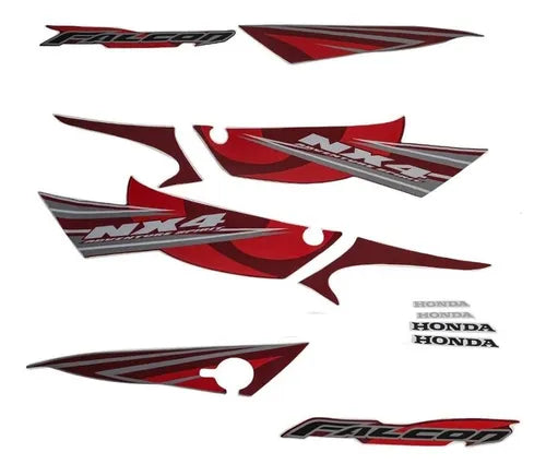 Kit Completo de Adesivos Honda NX 400 2008 - Cor Vermelha
