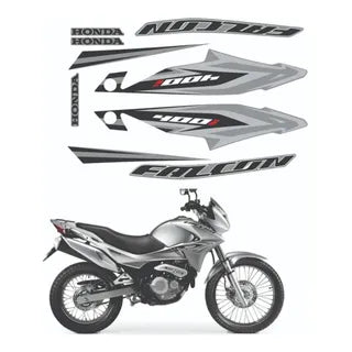 Kit Completo de Adesivos Honda NX 400 2013/14 - Cor Preta