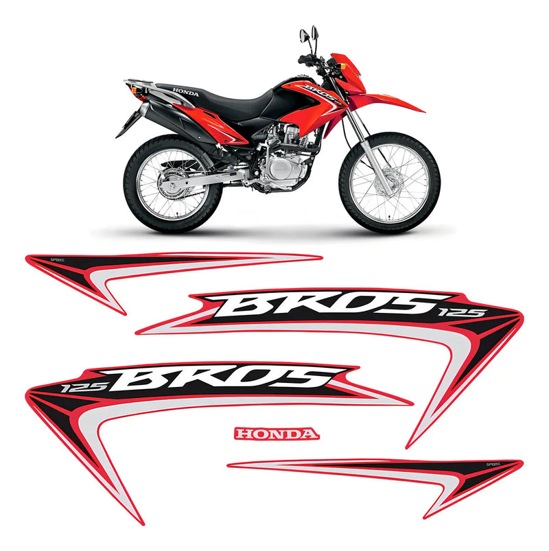 Kit Completo de Adesivos Honda NXR 125 2015 - Cor Vermelha