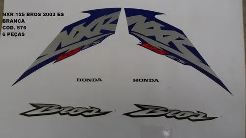 Kit Completo de Adesivos Honda NXR 125 Bros ES 2003 - Cor Branca
