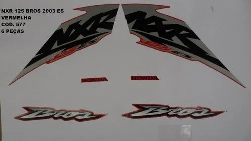 Faixa Adesiva Honda NXR 125 Bross ES 2003 Vermelha Modelo Original - Qualidade Premium e Acabamento Perfeito