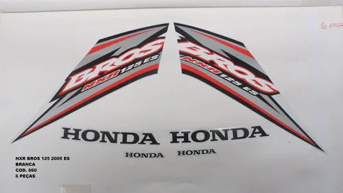 Faixa Adesiva Honda NXR 125 Bross ES 2005 Original Branca - Qualidade Premium e Acabamento Perfeito