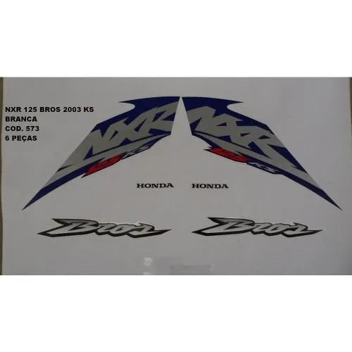 Faixa Adesiva Honda NXR 125 Bross KS 2003 Original Branca - Qualidade Premium e Acabamento Perfeito