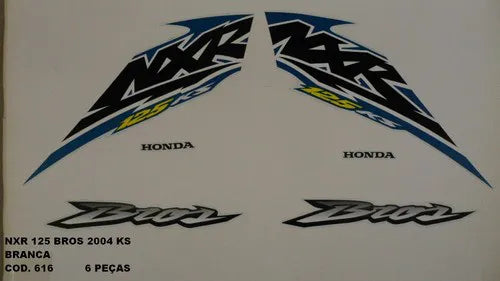 Faixa Adesiva Honda NXR 125 Bross KS 2004 Original Branca - Qualidade Premium e Acabamento Perfeito