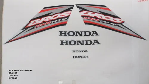 Faixa Adesiva Honda NXR 125 Bross KS 2005 Original Branca - Qualidade Premium e Acabamento Perfeito