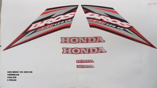 Faixa Adesiva Honda NXR 125 Bross KS 2005 Original Vermelha - Qualidade Premium e Acabamento Perfeito