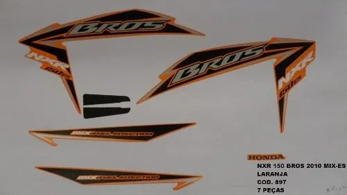 Faixa Adesiva Honda NXR 150 Bros ES Mix 2010 - Cor Laranja
