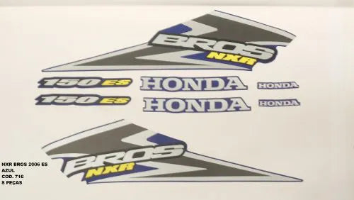 Faixa Adesiva Honda NXR 150 Bross ES 2006 Original Azul - Qualidade Premium e Acabamento Perfeito