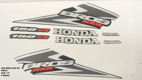 Faixa Adesiva Honda NXR 150 Bross ES 2006 Original Preta - Qualidade Premium e Acabamento Perfeito