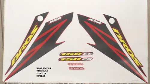 Faixa Adesiva Honda NXR 150 Bross ES 2007 Original Vermelha - Qualidade Premium e Acabamento Perfeito
