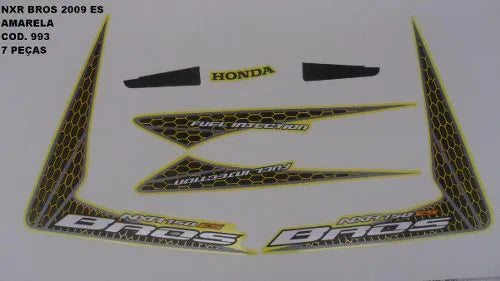 Faixa Adesiva Honda NXR 150 Bross ES 2009 Original Amarela - Qualidade Premium e Acabamento Perfeito