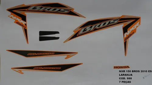 Faixa Adesiva Honda NXR 150 Bross ES 2010 Original Laranja - Qualidade Premium e Acabamento Perfeito