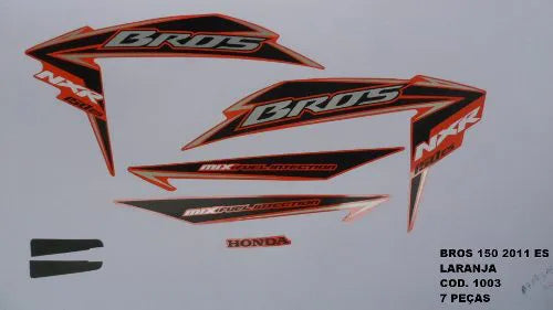 Faixa Adesiva Honda NXR 150 Bross ES 2011 Original Laranja - Qualidade Premium e Acabamento Perfeito