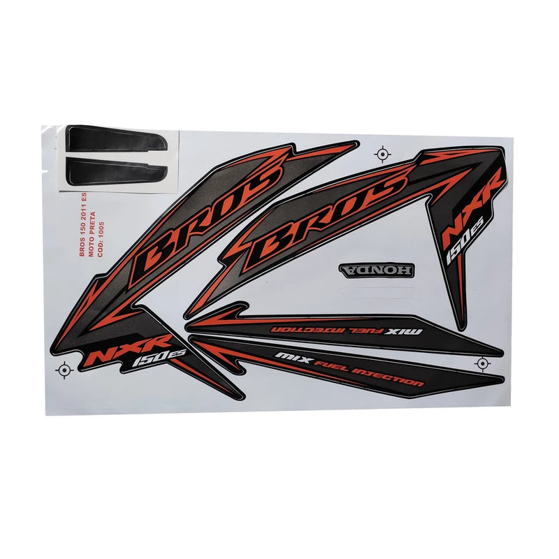 Faixa Adesiva Honda NXR 150 Bross ES 2011 Original Preta - Qualidade Premium e Acabamento Perfeito