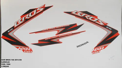 Faixa Adesiva Honda NXR 150 Bross ES 2012 Original Laranja - Qualidade Premium e Acabamento Perfeito