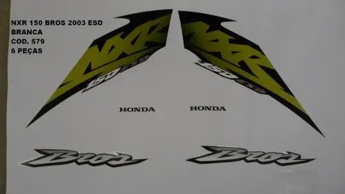 Faixa Adesiva Honda NXR 150 Bross ESD 2003 Original Branca - Qualidade Premium e Acabamento Perfeito
