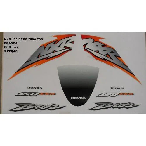 Faixa Adesiva Honda NXR 150 Bross ESD 2004 Original Branca - Qualidade Premium e Acabamento Perfeito