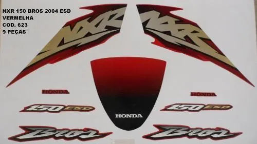 Faixa Adesiva Honda NXR 150 Bross ESD 2004 Original Vermelha - Qualidade Premium e Acabamento Perfeito