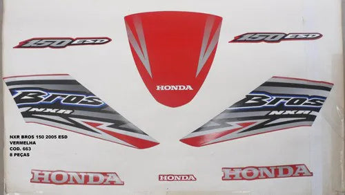 Faixa Adesiva Honda NXR 150 Bross ESD 2005 Original Vermelha - Qualidade Premium e Acabamento Perfeito