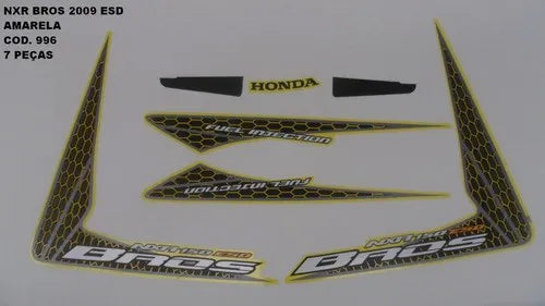Faixa Adesiva Honda NXR 150 Bross ESD 2009 Original Amarela - Qualidade Premium e Acabamento Perfeito