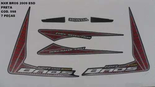 Faixa Adesiva Honda NXR 150 Bross ESD 2009 Original Preta - Qualidade Premium e Acabamento Perfeito