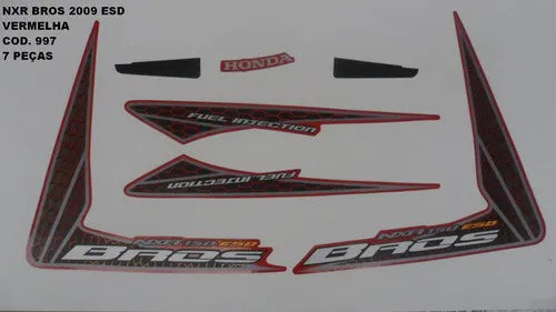 Faixa Adesiva Honda NXR 150 Bross ESD 2009 Original Vermelha - Qualidade Premium e Acabamento Perfeito