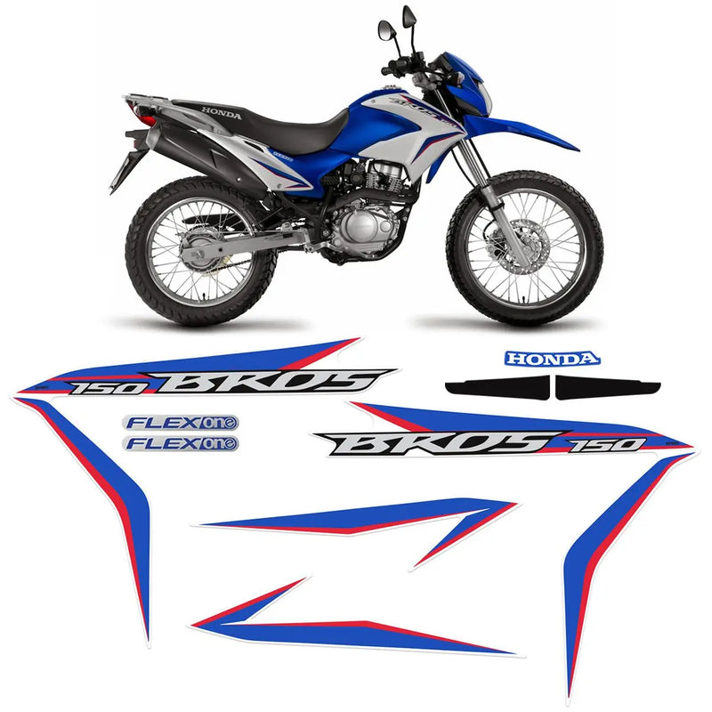 Faixa Adesiva Honda NXR 150 Bross ES/ESD 2014 Original Azul - Qualidade Premium e Acabamento Perfeito