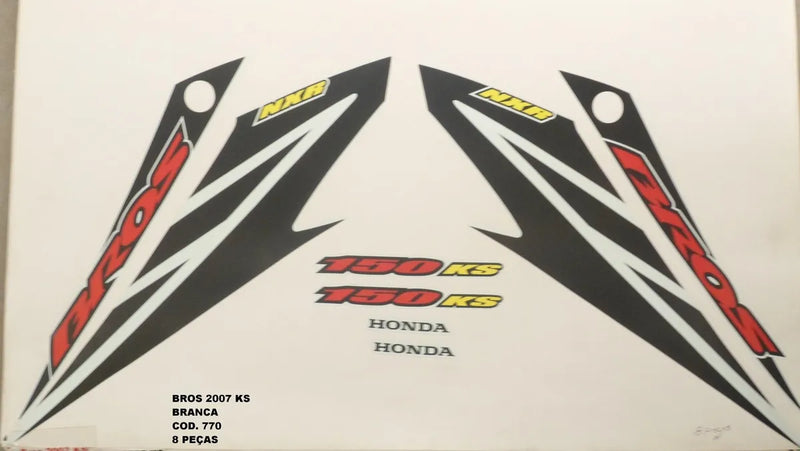 Faixa Adesiva Honda NXR 150 Bross KS 2007 Original Branca - Qualidade Premium e Acabamento Perfeito