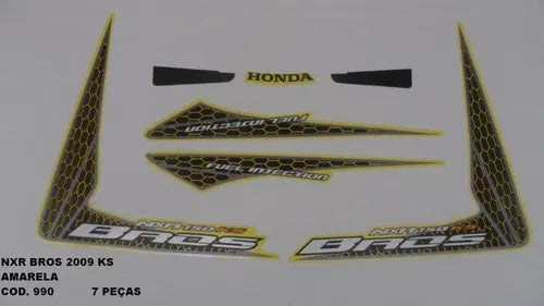 Faixa Adesiva Honda NXR 150 Bross KS 2009 Original Amarela - Qualidade Premium e Acabamento Perfeito