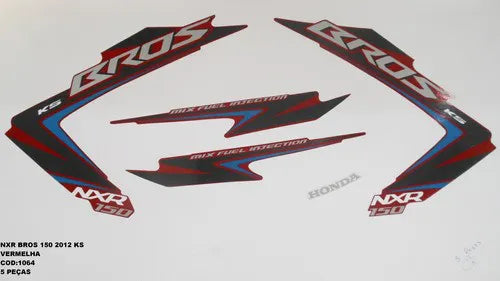 Faixa Adesiva Honda NXR 150 Bross KS 2012 Original Vermelha - Qualidade Premium e Acabamento Perfeito