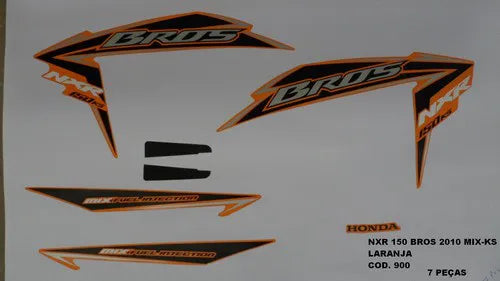 Faixa Adesiva Honda NXR 150 Bross KS MIX 2010 Original Laranja - Qualidade Premium e Acabamento Perfeito