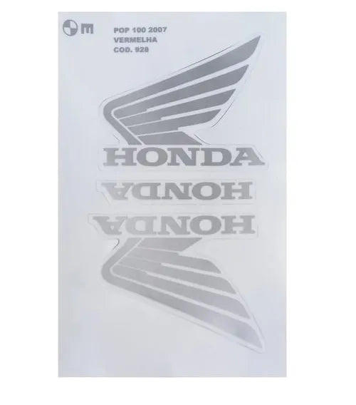 Kit Adesivos Honda Pop 100 2007 - Faixa Decorativa Original Vermelha 928