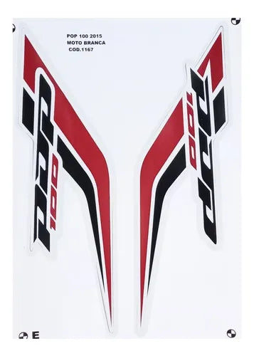 Faixa Adesiva Honda Pop 100 2015 Original Branca - Qualidade Premium e Acabamento Perfeito