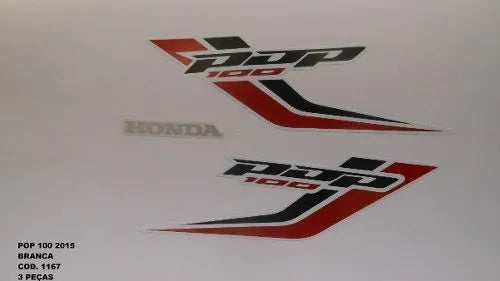 Faixa Adesiva Honda Pop 100 2015 Original Branca - Qualidade Premium e Acabamento Perfeito