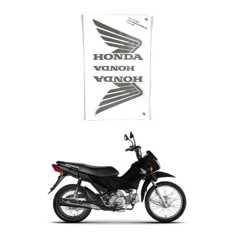 Faixa Adesiva Honda Pop 110i 2016 Original Vermelha/Preta - Qualidade Premium e Acabamento Perfeito