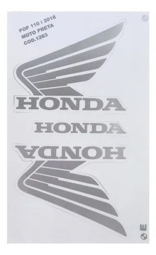Faixa Adesiva Honda Pop 110i 2018 Preta - Qualidade Premium e Acabamento Perfeito