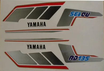 Faixa Adesiva Yamaha RD 135 1991 Original Branca - Qualidade Premium e Acabamento Perfeito