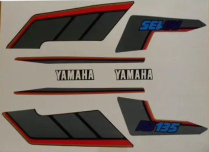Faixa Adesiva Yamaha RD 135 1991 Original Preta - Qualidade Premium e Acabamento Perfeito