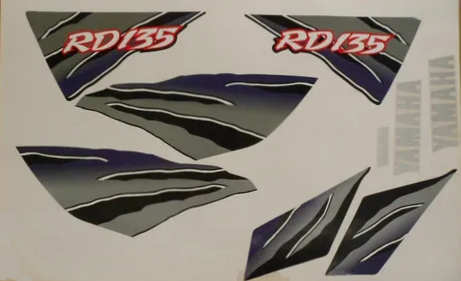Faixa Adesiva Yamaha RD 135 1994 Cinza - Qualidade Premium e Acabamento Perfeito