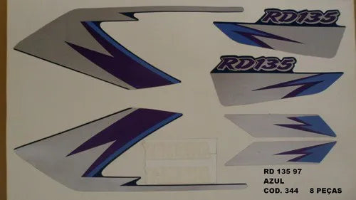 Faixa Adesiva Yamaha RD 135 1997 Azul - Qualidade Premium e Acabamento Perfeito