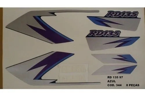 Faixa Adesiva Yamaha RD 135 1997 Azul - Qualidade Premium e Acabamento Perfeito
