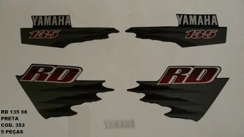 Faixa Adesiva Yamaha RD 135 1998 Original Preta ATG - Qualidade Premium e Acabamento Perfeito