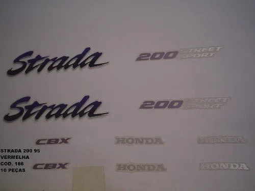 Faixa Adesiva Yamaha STRADA 200 1995 Vermelha - Qualidade Premium e Acabamento Perfeito