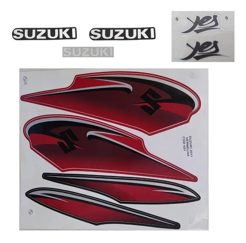 Faixa Adesiva Suzuki YES 2011 Original Vermelha - Qualidade Premium e Acabamento Perfeito