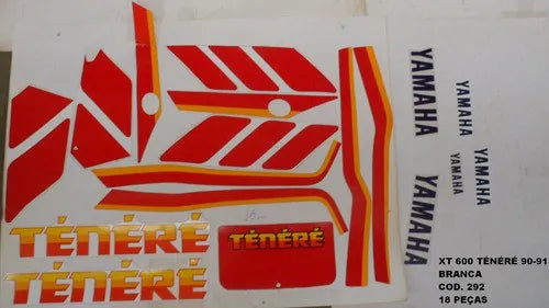 Faixa Adesiva Yamaha TENERE 1990/1991  Branca - Qualidade Premium e Acabamento Perfeito