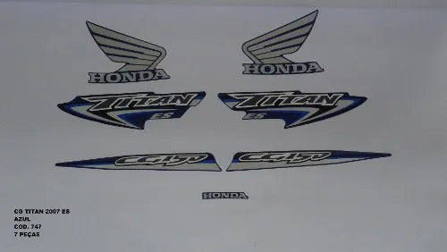 Faixa Adesiva Honda Titan 150 ES 2007 Modelo Original Azul - Qualidade Premium e Acabamento Perfeito