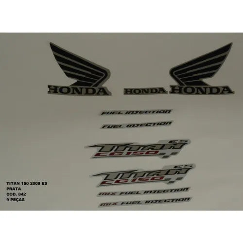 Faixa Adesiva Honda Titan 150 ES 2009 Modelo Original Prata - Qualidade Premium e Acabamento Perfeito