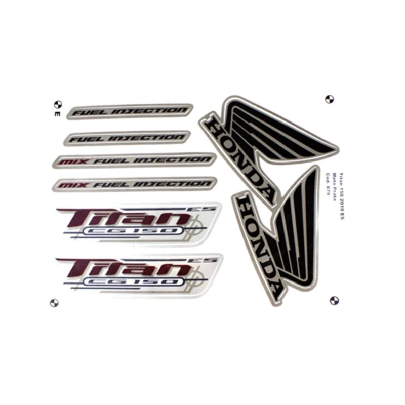 Faixa Adesiva Honda Titan 150 ES 2010 Modelo Original Prata - Qualidade Premium e Acabamento Perfeito