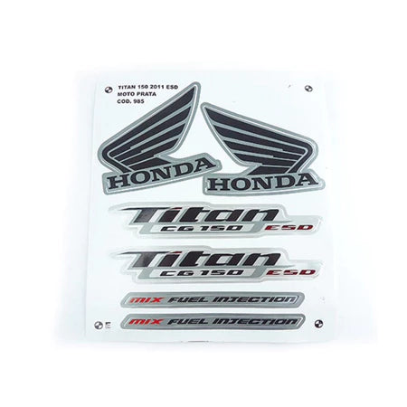 Faixa Adesiva Honda Titan 150 ESD 2011 Modelo Original Prata - Qualidade Premium e Acabamento Perfeito