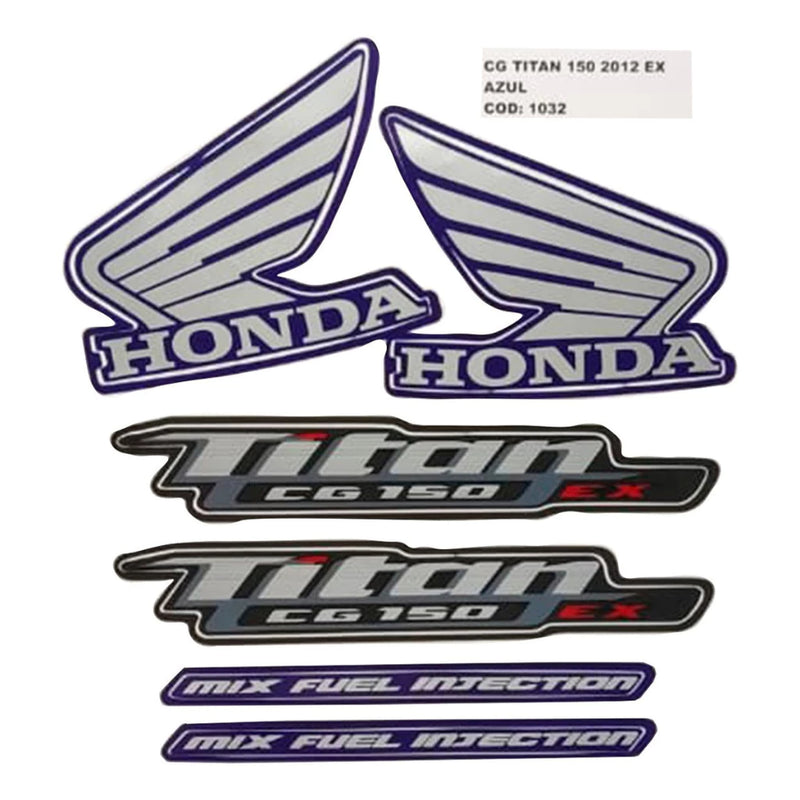 Faixa Adesiva Honda Titan 150 EX 2012 Modelo Original Azul Metálico - Qualidade Premium e Acabamento Perfeito